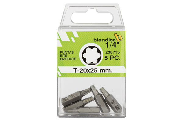 PUNTA TORX (5 UN.) BIANDITZ T-20X25