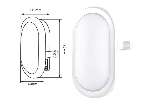 APLIQUE LED MINI OVALADO 450LM 5.5W 4000K IP54 LUCECO BLANCO