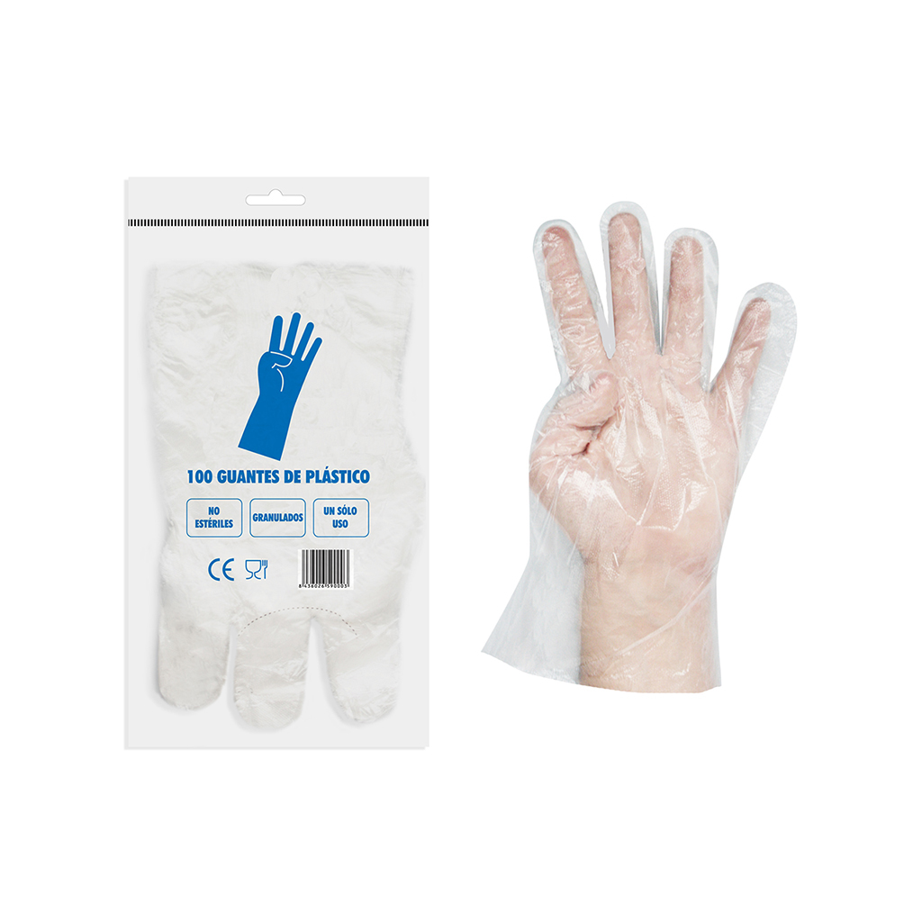 Guantes desechables de polietileno transparente de alta densidad