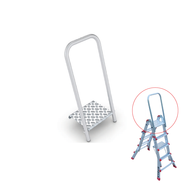 Plataforma con barandilla seguridad para escalera Apolo Profesional