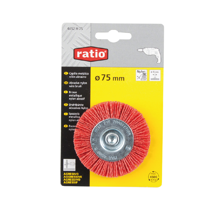 Cepillo circular abrasivo fuerte rojo 75mm
