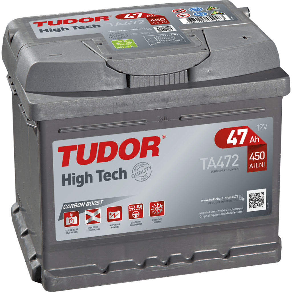 Batería Tudor High-Tech TA472. 47 Ah – 450A(EN) 12V. 207x175x175mm