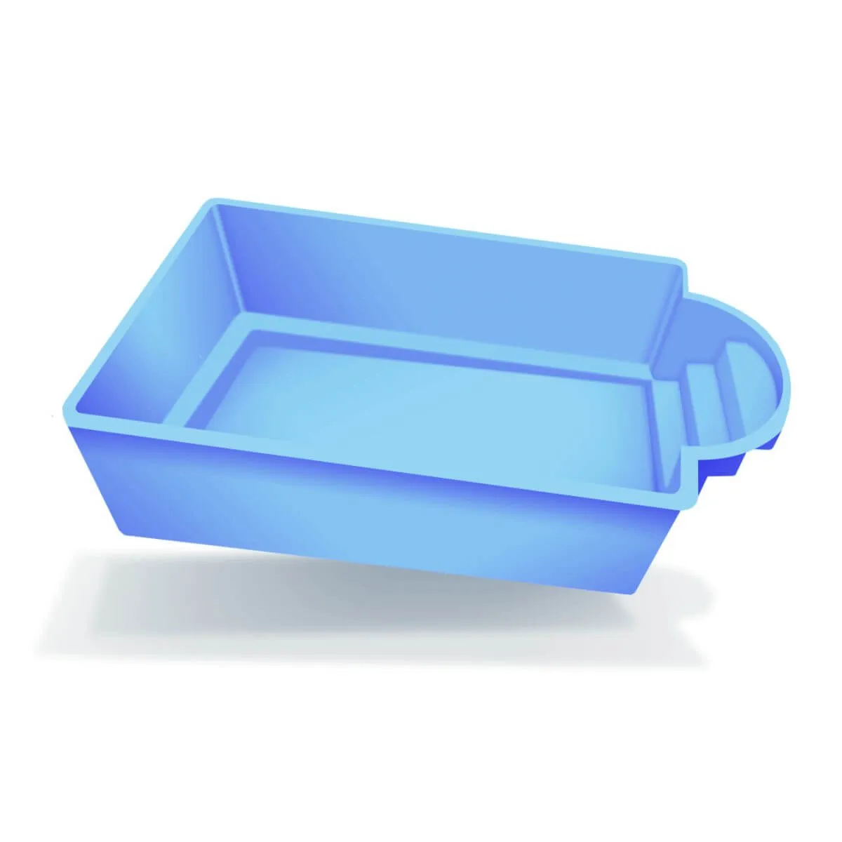 Piscina poliéster SICILIA 6 de 5.8×3.2 metros y 110cm a 160cm profundidad