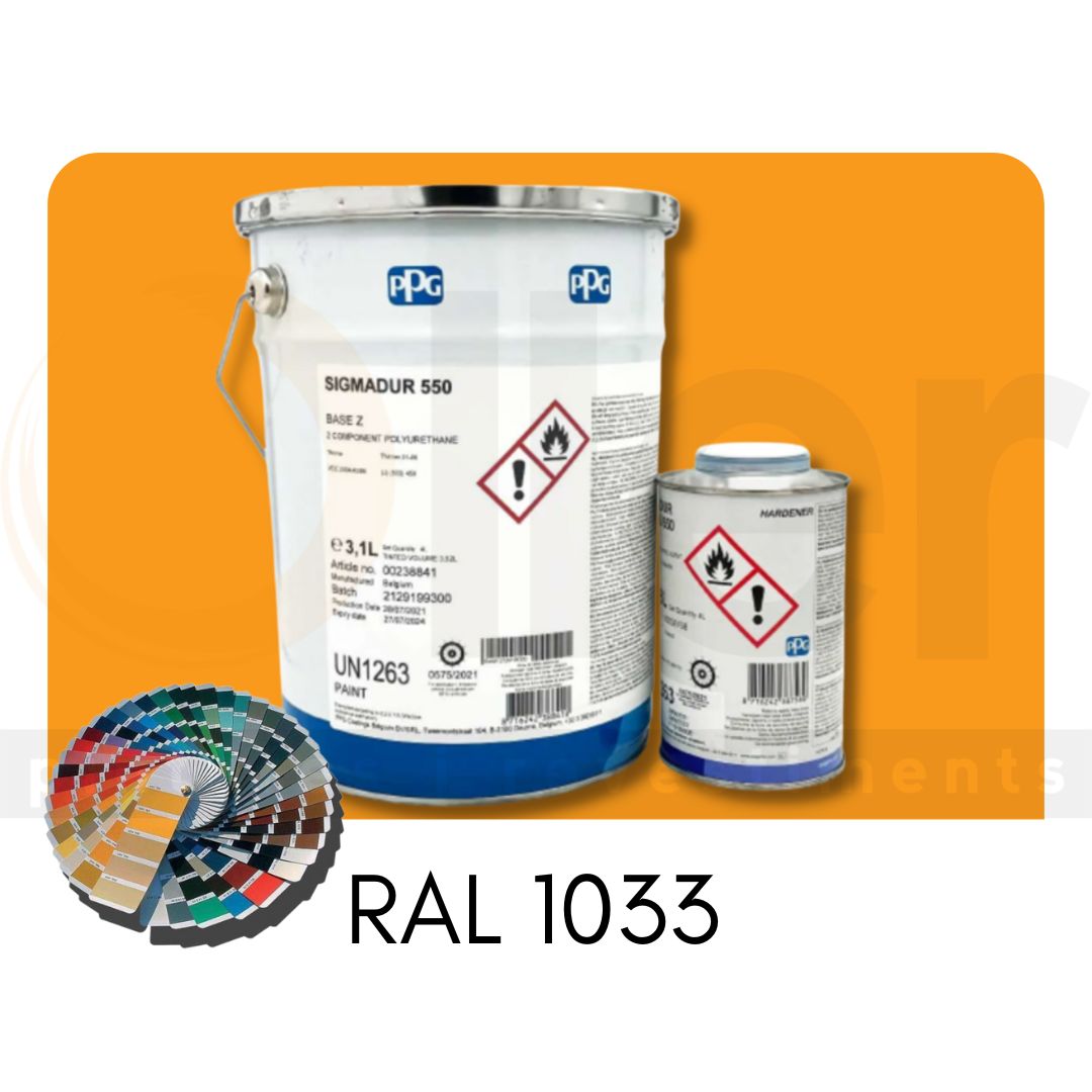 RAL 1033 Sigmadur 550 RAL Amarillo Dalia A+B 4L | Esmalte poliuretano de 2 componentes