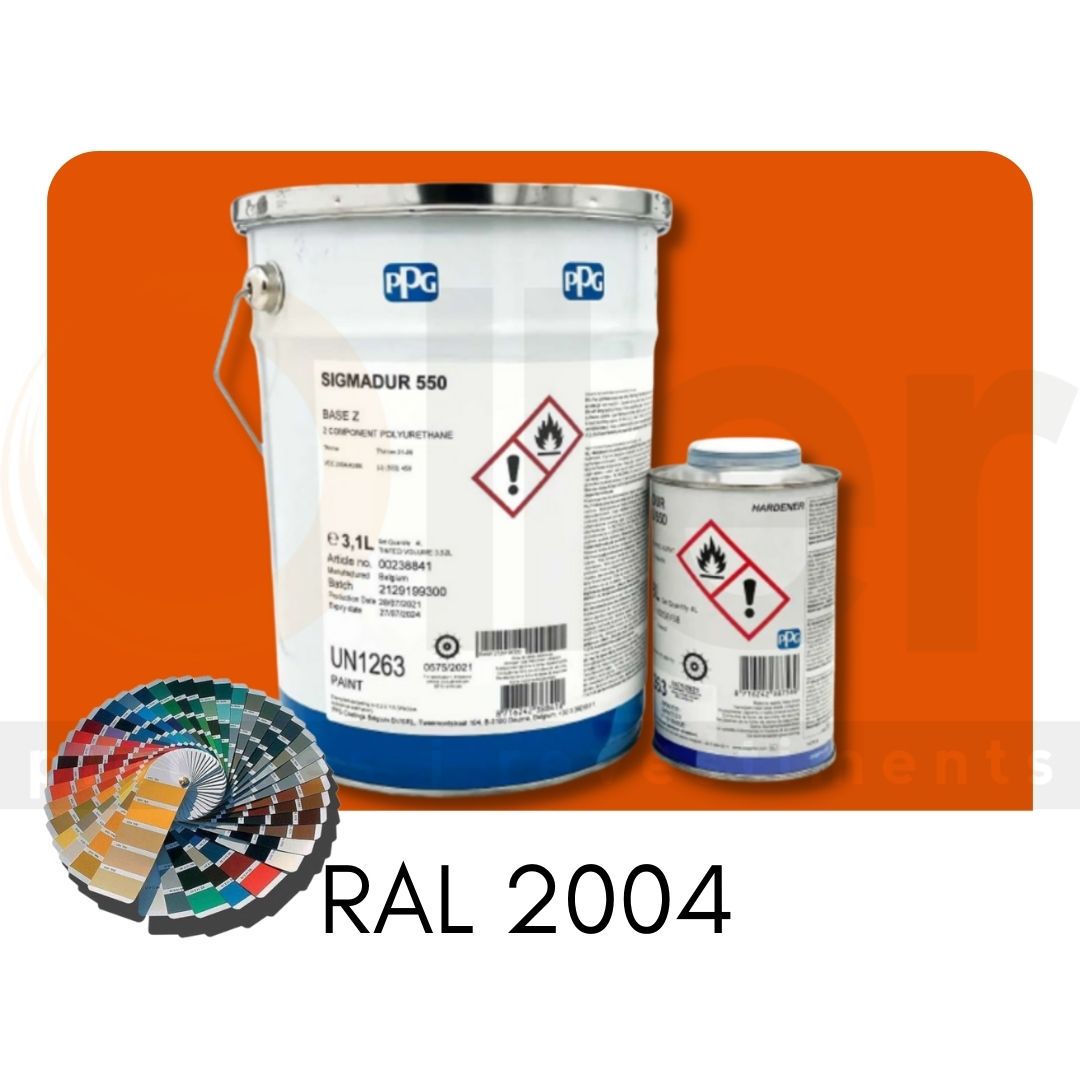 RAL 2004 Sigmadur 550 RAL Naranja Puro A+B 4L | Esmalte poliuretano de 2 componentes