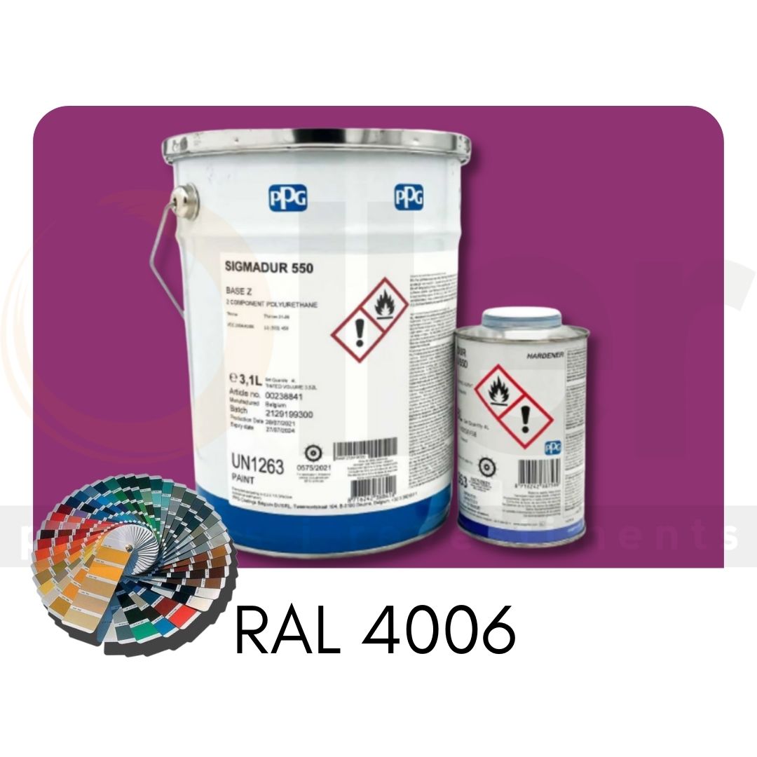 RAL 4006 Sigmadur 550 RAL Púrpura Tráfico A+B 4L | Esmalte poliuretano de 2 componentes
